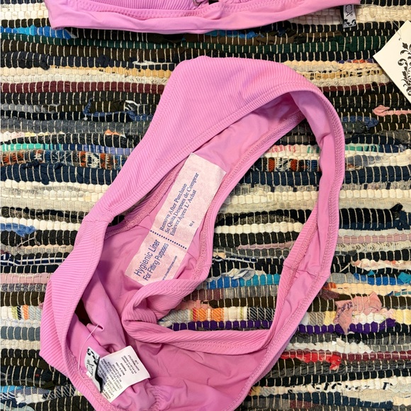 NWT Becca Ribbed Modern Edge Corset Set Hipster Bikini Large NWT Rtl $146 rosy - Picture 8 of 12